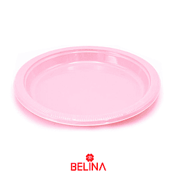 Plato plastico redondo 23cm rosado