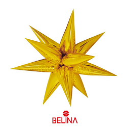 Globo metálico de estrella explosión dorada de 65cm