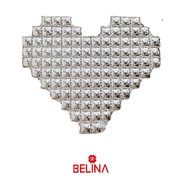 Globo metalico plateado con forma de corazon para fondo 140x120cm
