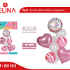 Set de globos de cumpleaños color rosa 9pcs