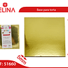 Base cuadrada gruesa oro 30cm 5mm