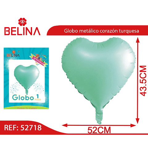 Globo corazón turquesa