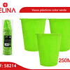 Vasos plásticos 250ml 25pcs verde