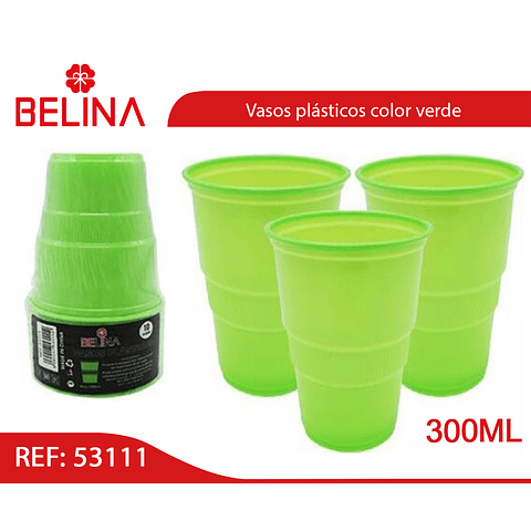 Vaso plastico 10pcs 300cc verde