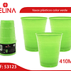 Vaso plastico 410cc verde 10pcs