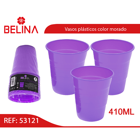 Vaso plastico 410cc morado 10pcs