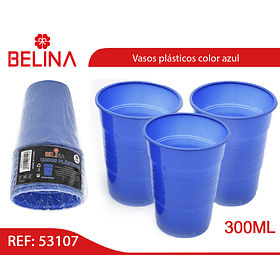 Vaso plastico 300ml azul 10pcs