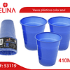 Vaso plastico 410cc azul 10pcs