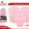 Vaso plastico 300cc rosado 10pcs