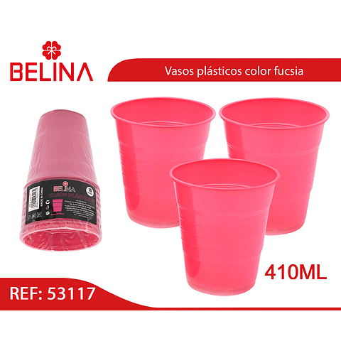 Vaso plastico 410cc fucsia 10pcs