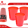 Vaso plastico 410cc rojo 10pcs
