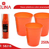 Vasos plásticos 250ml 25pcs anaranjado