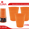 Vaso plastico 410cc naranja 10pcs