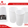 Vaso plastico 300cc blanco 10pcs