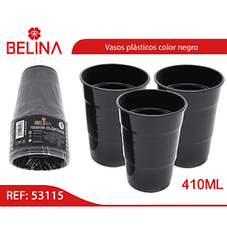 Vaso plastico 410ml negro 10pcs