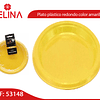 Plato plastico redondo 18cm amarillo