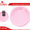 Plato plastico redondo 18cm rosado