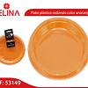 Plato plastico redondo 18cm naranja