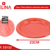 Plato plastico redondo 23cm rojo