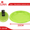 Plato plastico redondo 23cm verde