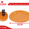 Plato plastico redondo 23cm naranja