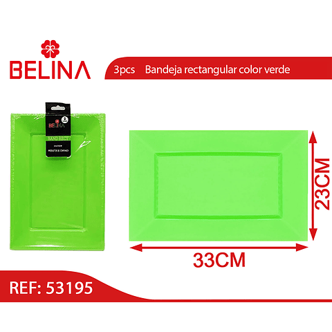 Bandeja rectangular 32x23cm verde