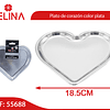 Plato de corazón plata 6pcs 18.5cm