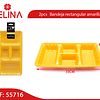 Bandeja rectangular amarilla 2pcs 35x18cm
