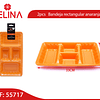 Bandeja rectangular naranja 2pcs 35x18cm