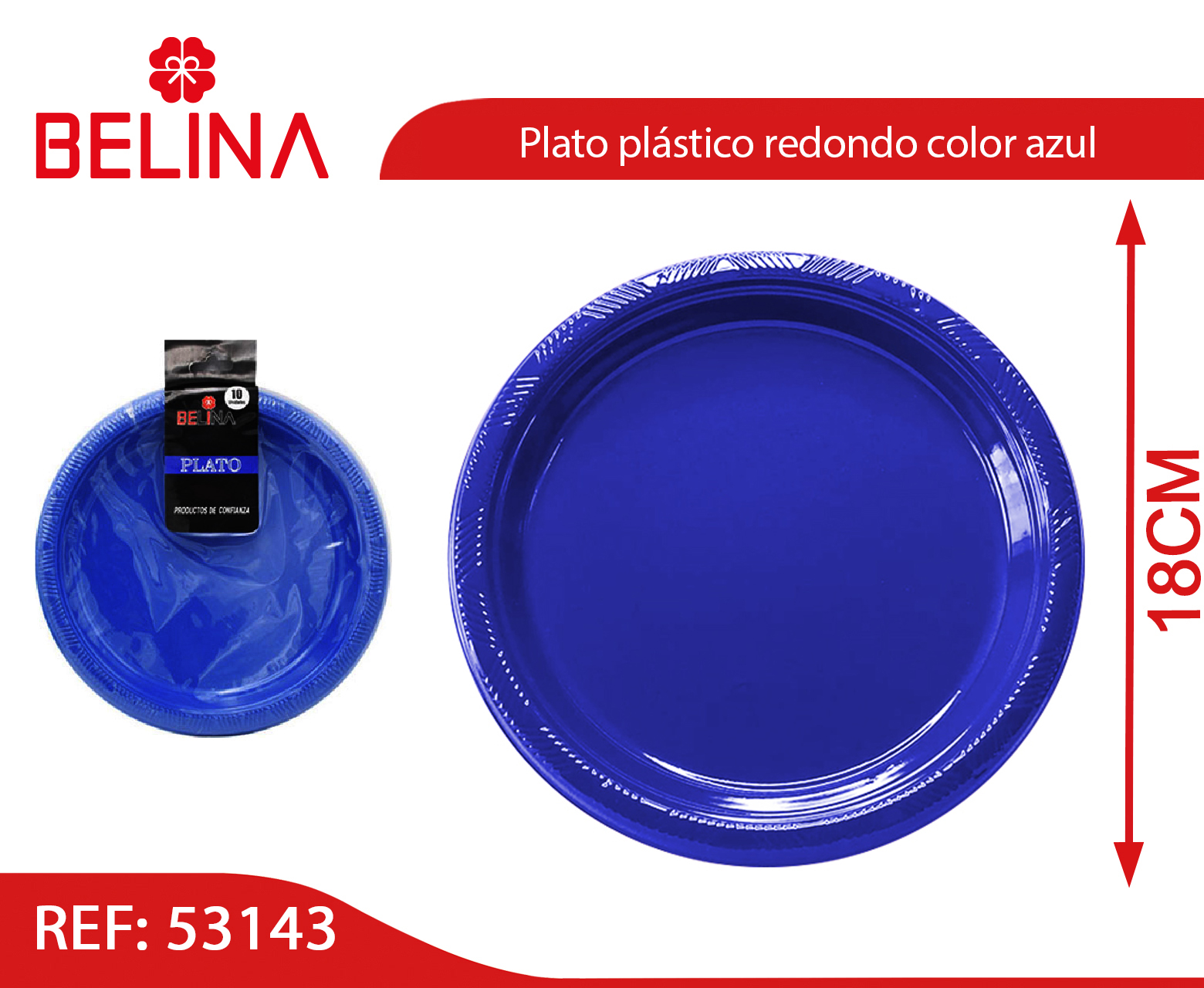 Platos Blancos 22.5cm 10pcs - Belina Cotillón