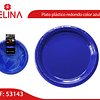 Plato plastico redondo18cm azul