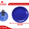 Plato plastico redondo 23cm azul
