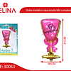 Globo metálico copa rosa 46x81cm