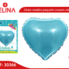 Globo Metálico Corazón Azul Claro 8pcs 12cm