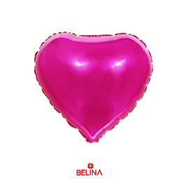 Globo Metálico Corazón Fucsia 8pcs 12cm