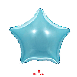 Globo metálico estrella azul claro 8pcs 12cm