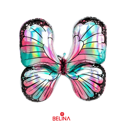 Globo metálico mariposa de colores 80x76cm