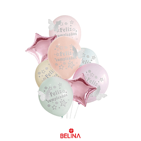 set de globos feliz cumpleaños - belina cotillón