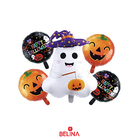 Set de globos metálicos de fantasma de Halloween de 5pcs