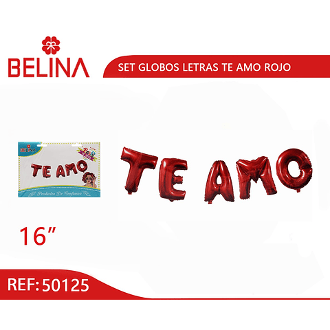 Set de globos te amo rojo