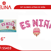 Set de globos es niña/cara baby 7pcs