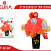 Set de globos color rojo con caja te amo 23pcs