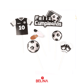 Juego toppers de fútbol 6pcs