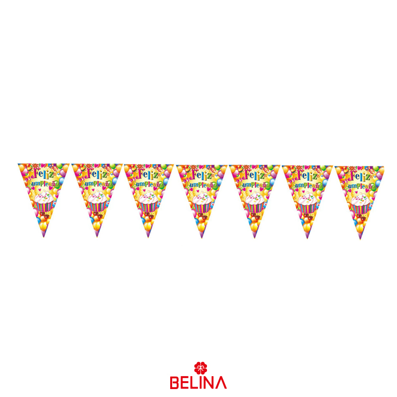 Banderín Feliz Cumpleaños Celeste 3Mts
