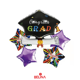 Set de globos metálicos graduación 5pcs