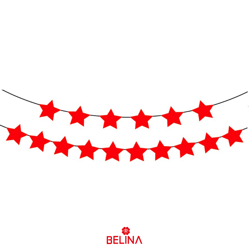 Banderín estrellas rojas 5m