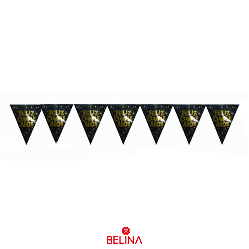 Cartel Feliz Cumpleaños Negro- 1 Unidad