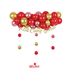 Set de globos de látex rojo y dorado 36pcs