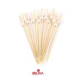 Brochetas de bambú con perla 12pcs 12cm
