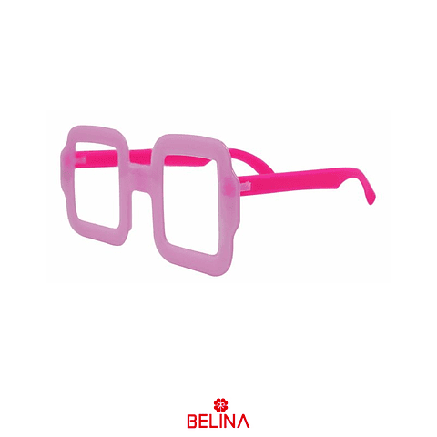 Lentes cotillón fluor cuadrados 6pcs